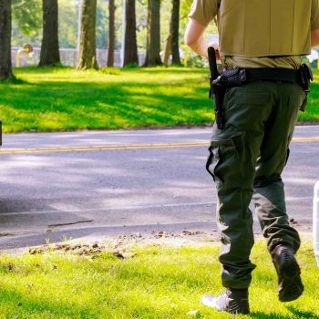 Evènement chez soi : comment assurer la sécurité ? Agent de sécurité dans un jardin